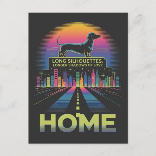 Dachshund Long Silhouettes, Longer Shadows Of Love Feestdagenkaart (Voorkant)