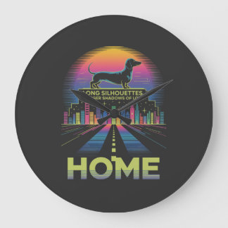 Dachshund Long Silhouettes, Longer Shadows Of Love Grote Klok