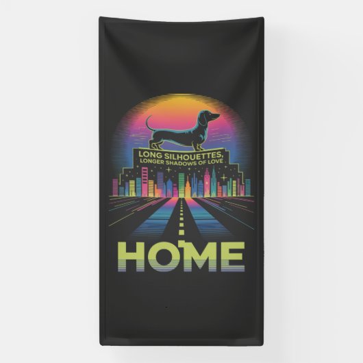 Dachshund Long Silhouettes, Longer Shadows Of Love Spandoek (Verticaal)