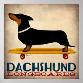 Dachshund Longboards Poster (Voorkant)