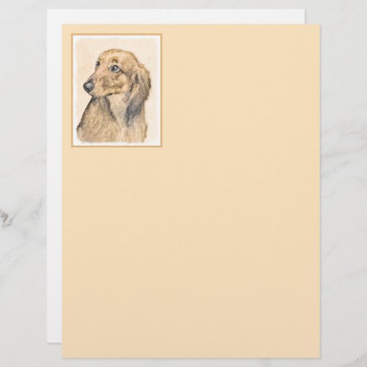 Dachshund (Longhaire) Schilderen - Oorspronkelijke (Voorkant / Achterkant)