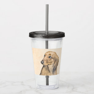Dachshund (Longhaire) Schilderen - Oorspronkelijke Acryl Drinkbeker