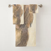 Dachshund (Longhaire) Schilderen - Oorspronkelijke Bad Handdoek (Insitu)