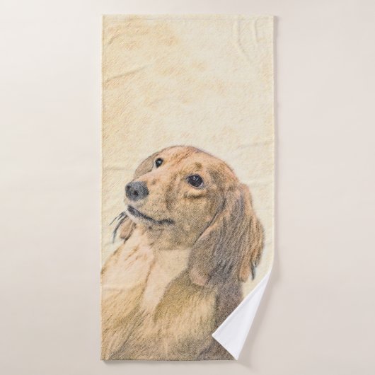 Dachshund (Longhaire) Schilderen - Oorspronkelijke Bad Handdoek (Badhanddoek)