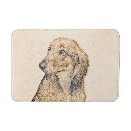 Dachshund (Longhaire) Schilderen - Oorspronkelijke Badmat (Voorkant)