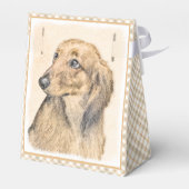 Dachshund (Longhaire) Schilderen - Oorspronkelijke Bedankdoosjes (Achterkant)