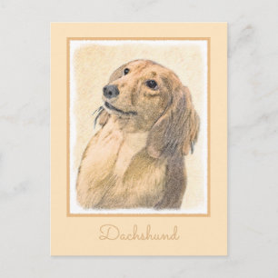Dachshund (Longhaire) Schilderen - Oorspronkelijke Briefkaart