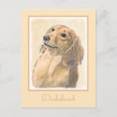 Dachshund (Longhaire) Schilderen - Oorspronkelijke Briefkaart (Voorkant)