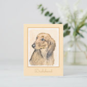 Dachshund (Longhaire) Schilderen - Oorspronkelijke Briefkaart (Staand voorkant)