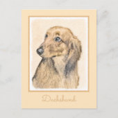 Dachshund (Longhaire) Schilderen - Oorspronkelijke Briefkaart (Voorkant)