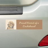Dachshund (Longhaire) Schilderen - Oorspronkelijke Bumpersticker (Op auto)