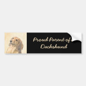 Dachshund (Longhaire) Schilderen - Oorspronkelijke Bumpersticker (Voorkant)