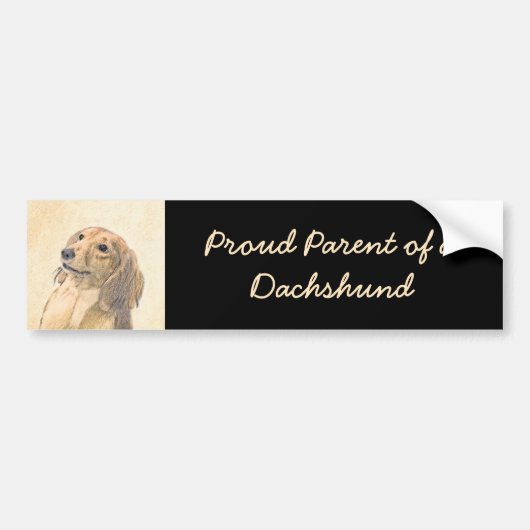 Dachshund (Longhaire) Schilderen - Oorspronkelijke Bumpersticker (Voorkant)