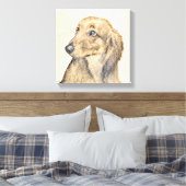 Dachshund (Longhaire) Schilderen - Oorspronkelijke Canvas Afdruk (Insitu (Slaapkamer))