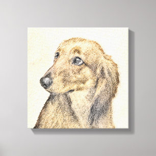 Dachshund (Longhaire) Schilderen - Oorspronkelijke Canvas Afdruk