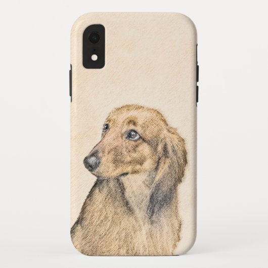 Dachshund (Longhaire) Schilderen - Oorspronkelijke Case-Mate iPhone Case (Achterkant)