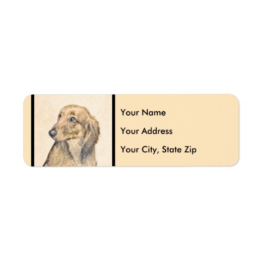 Dachshund (Longhaire) Schilderen - Oorspronkelijke Etiket (Voorkant)