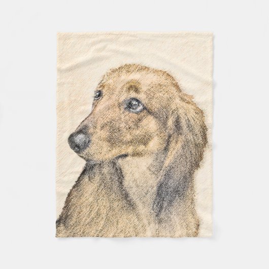 Dachshund (Longhaire) Schilderen - Oorspronkelijke Fleece Deken (Voorkant)