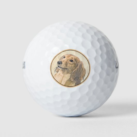 Dachshund (Longhaire) Schilderen - Oorspronkelijke Golfballen (Voorkant)