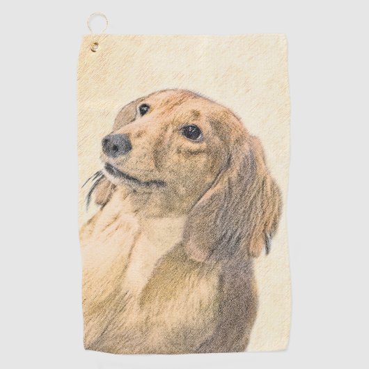 Dachshund (Longhaire) Schilderen - Oorspronkelijke Golfhanddoek (Voorkant)