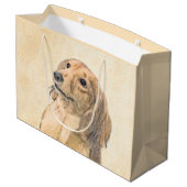 Dachshund (Longhaire) Schilderen - Oorspronkelijke Groot Cadeauzakje (Achterkant Gekanteld)