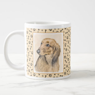 Dachshund (Longhaire) Schilderen - Oorspronkelijke Grote Koffiekop