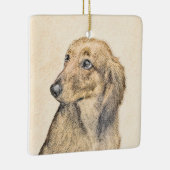 Dachshund (Longhaire) Schilderen - Oorspronkelijke Keramisch Ornament (Rechts)