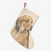 Dachshund (Longhaire) Schilderen - Oorspronkelijke Kleine Kerstsok (Voorkant (Hangend))