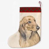 Dachshund (Longhaire) Schilderen - Oorspronkelijke Kleine Kerstsok (Achterkant)