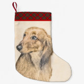 Dachshund (Longhaire) Schilderen - Oorspronkelijke Kleine Kerstsok (Voorkant)