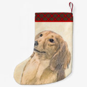 Dachshund (Longhaire) Schilderen - Oorspronkelijke Kleine Kerstsok (Achterkant)