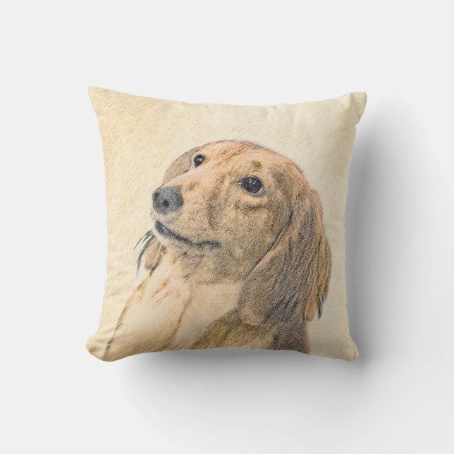 Dachshund (Longhaire) Schilderen - Oorspronkelijke Kussen (Voorkant)