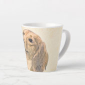 Dachshund (Longhaire) Schilderen - Oorspronkelijke Latte Mok (Rechterhoek)