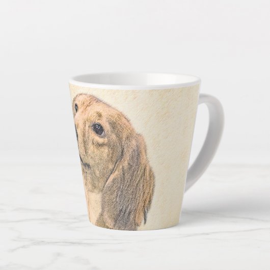 Dachshund (Longhaire) Schilderen - Oorspronkelijke Latte Mok (Rechterhoek)