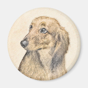 Dachshund (Longhaire) Schilderen - Oorspronkelijke Magneet
