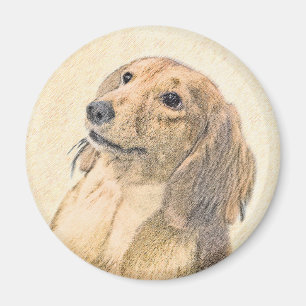 Dachshund (Longhaire) Schilderen - Oorspronkelijke Magneet