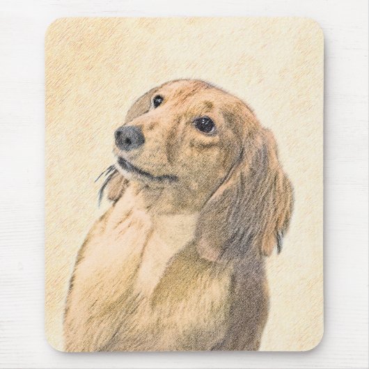 Dachshund (Longhaire) Schilderen - Oorspronkelijke Muismat (Voorkant)
