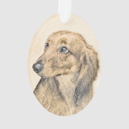 Dachshund (Longhaire) schilderen - Oorspronkelijke Ornament (achterkant)