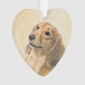 Dachshund (Longhaire) Schilderen - Oorspronkelijke Ornament (voorkant)