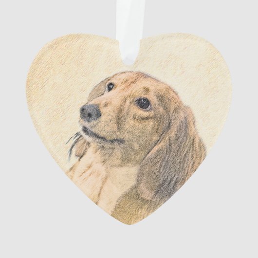 Dachshund (Longhaire) Schilderen - Oorspronkelijke Ornament (achterkant)