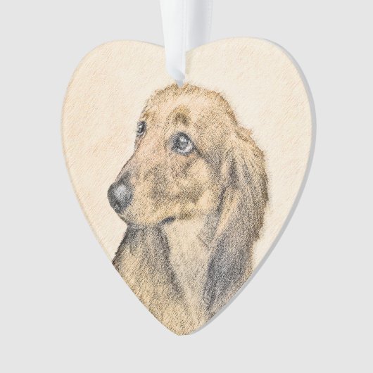 Dachshund (Longhaire) Schilderen - Oorspronkelijke Ornament (voorkant)