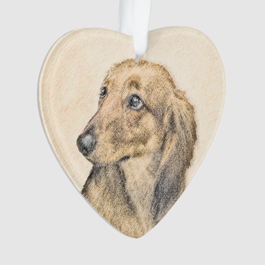 Dachshund (Longhaire) Schilderen - Oorspronkelijke Ornament (voorkant)