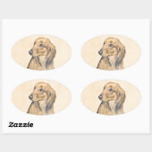 Dachshund (Longhaire) Schilderen - Oorspronkelijke Ovale Sticker (Vel)