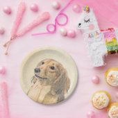 Dachshund (Longhaire) Schilderen - Oorspronkelijke Papieren Bordje (Feest)