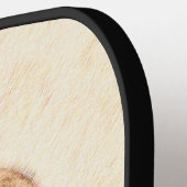 Dachshund (Longhaire) Schilderen - Oorspronkelijke Pickleball Paddle (Links Detail)