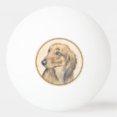 Dachshund (Longhaire) Schilderen - Oorspronkelijke Pingpongbal (Voorkant)