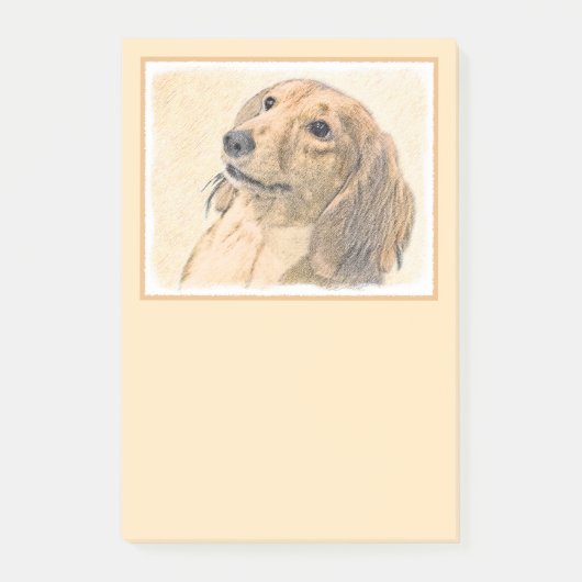 Dachshund (Longhaire) Schilderen - Oorspronkelijke Post-it® Notes (Voorkant)