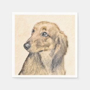 Dachshund (Longhaire) Schilderen - Oorspronkelijke Servet
