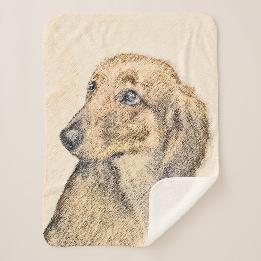 Dachshund (Longhaire) schilderen - Oorspronkelijke Sherpa Deken (Voorkant)