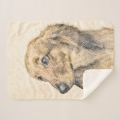 Dachshund (Longhaire) schilderen - Oorspronkelijke Sherpa Deken (Voorkant (horizontaal))